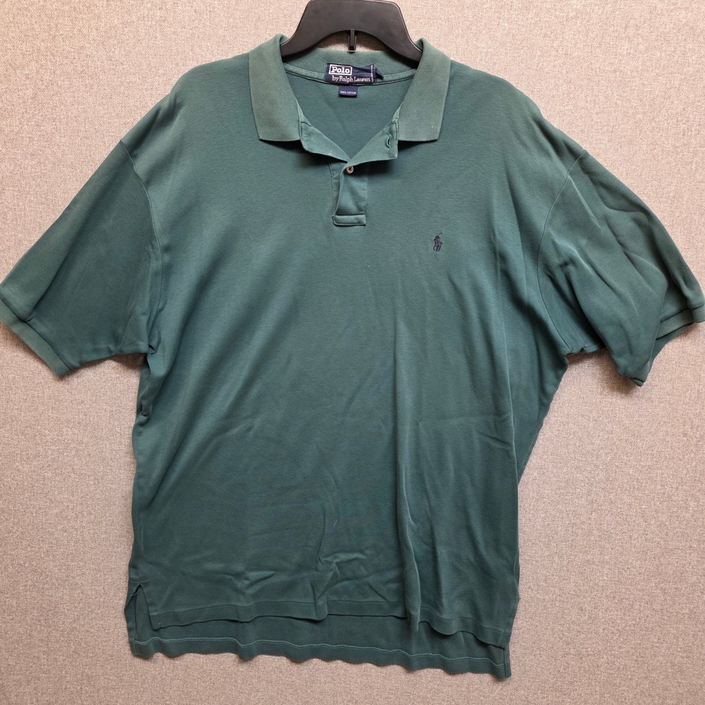 Polo Ralph Lauren Mens XL Green Pique Polo Shirt Old Money Preppy Golf